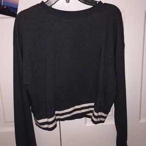 Varsity-Striped Cropped Sweater